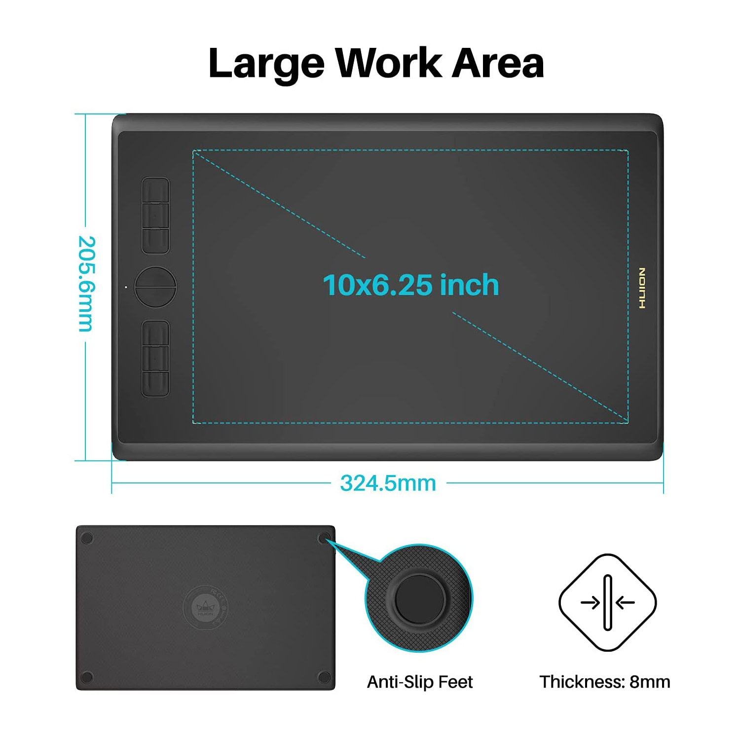 10x6 Inch HUION H610X Graphics - Huion Tablet Accessories ulasan dan harga