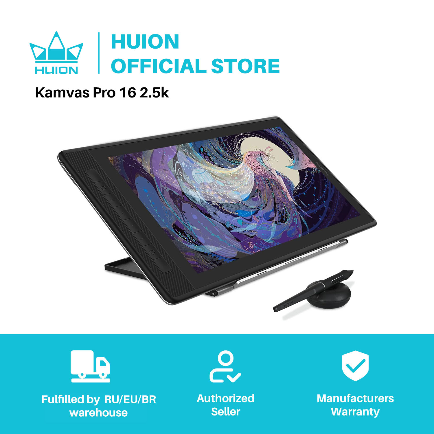 HUION KAMVAS Pro 16 2.5K QHD D - Huion Tablet Accessories ulasan dan harga