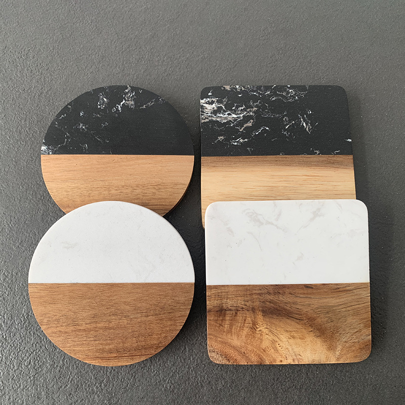 Marble Coaster Wood Stitching  - Tablet Accessories Kit ulasan dan harga