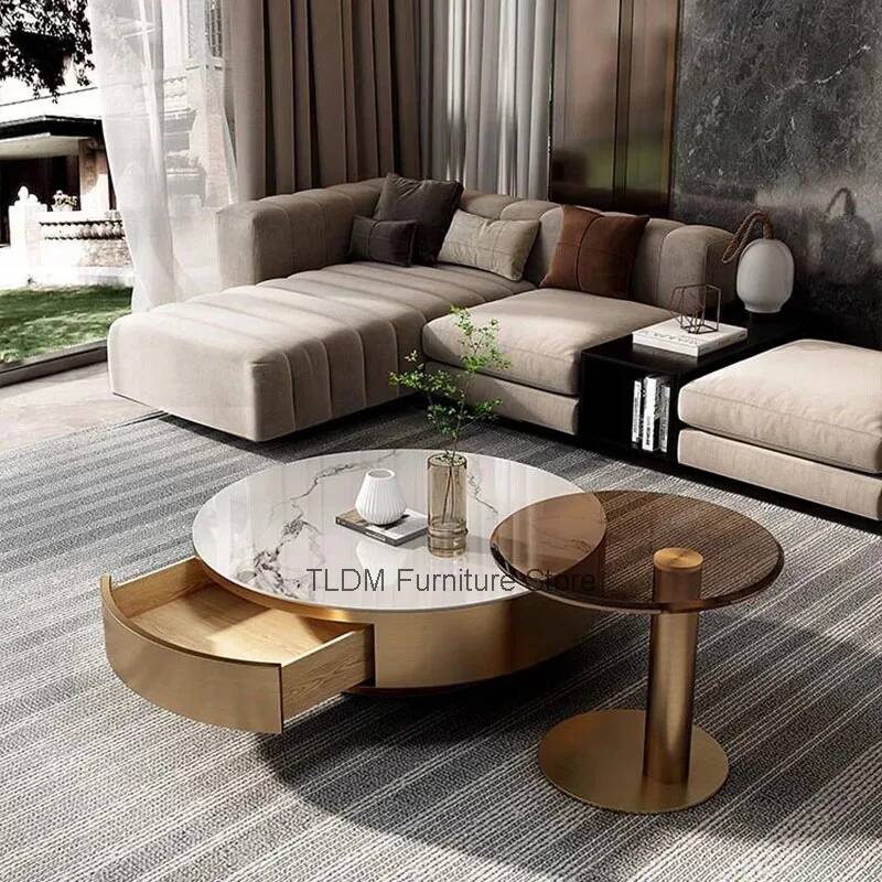 Round Clear Coffee Table Simpl - Unique Table Accessories ulasan dan harga